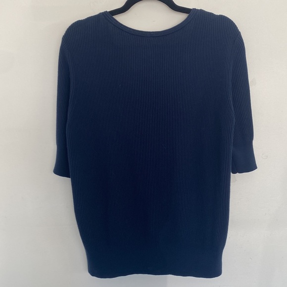 Veronica Beard Lace Up Sweater in Navy, Sz L - Picture 8 of 8